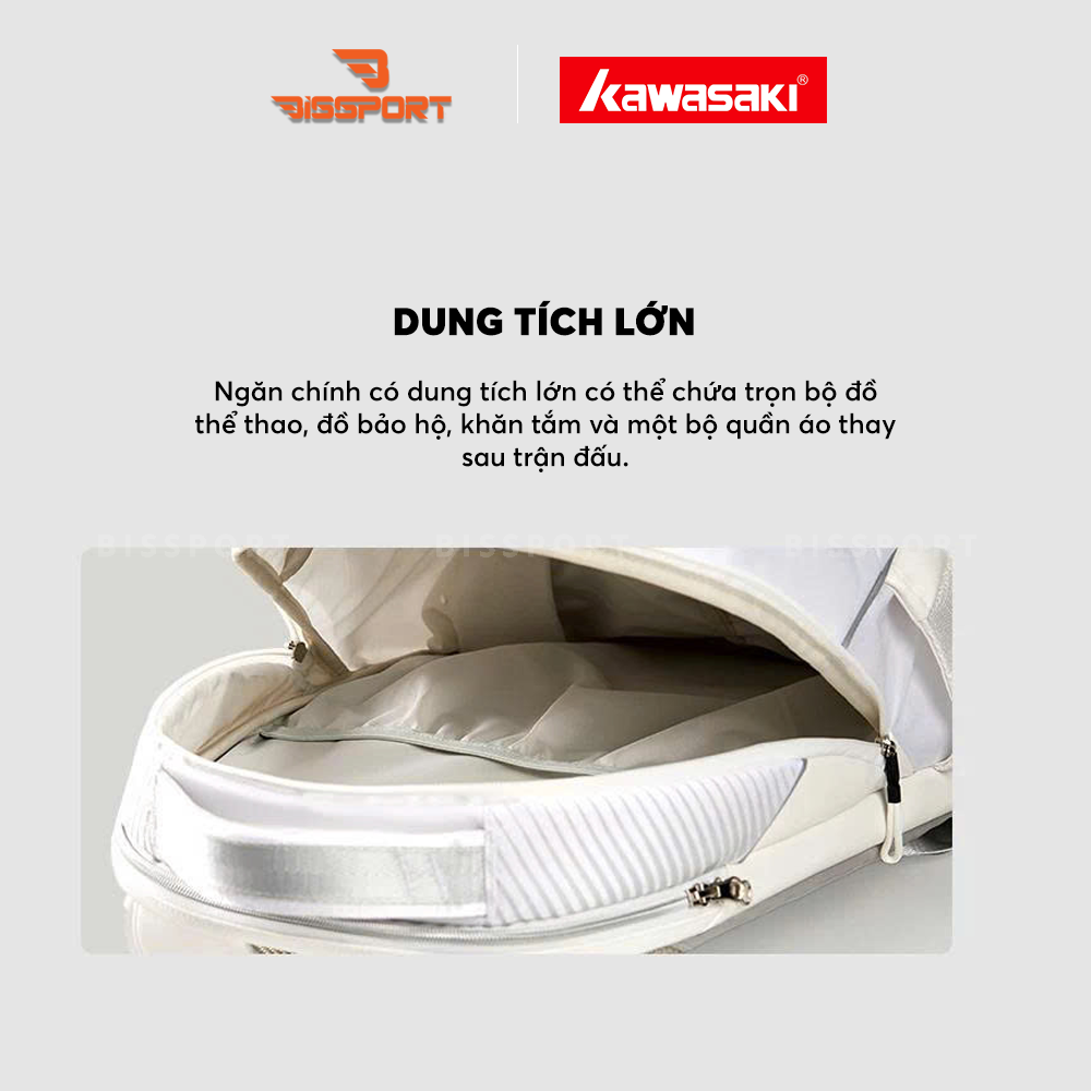 Balo Cầu Lông Kawasaki D8281 Chính Hãng - Đen - Tiện Dụng - Bền Bỉ - Chắc Chắn - Nhẹ - Ổn Định - Có Ngắn Đựng Vợt Riêng